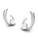 Solitaire Wave Earrings
