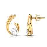 Solitaire Wave Earrings