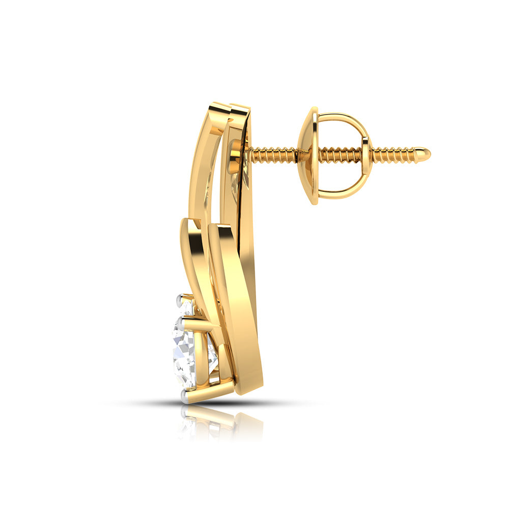 Solitaire Wave Earrings