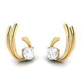 Solitaire Wave Earrings