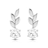 Rose Gold Solitaire Leaf Earrings