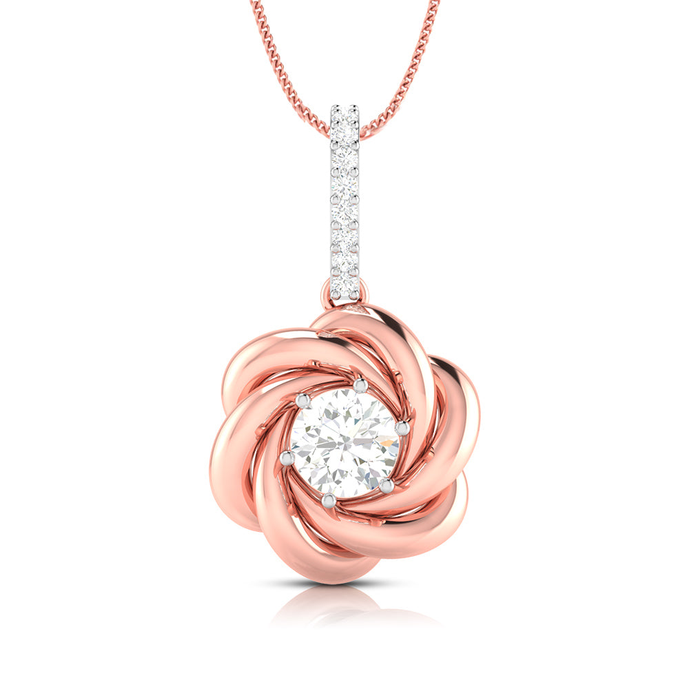 Solitaire Rose Knot Pendant