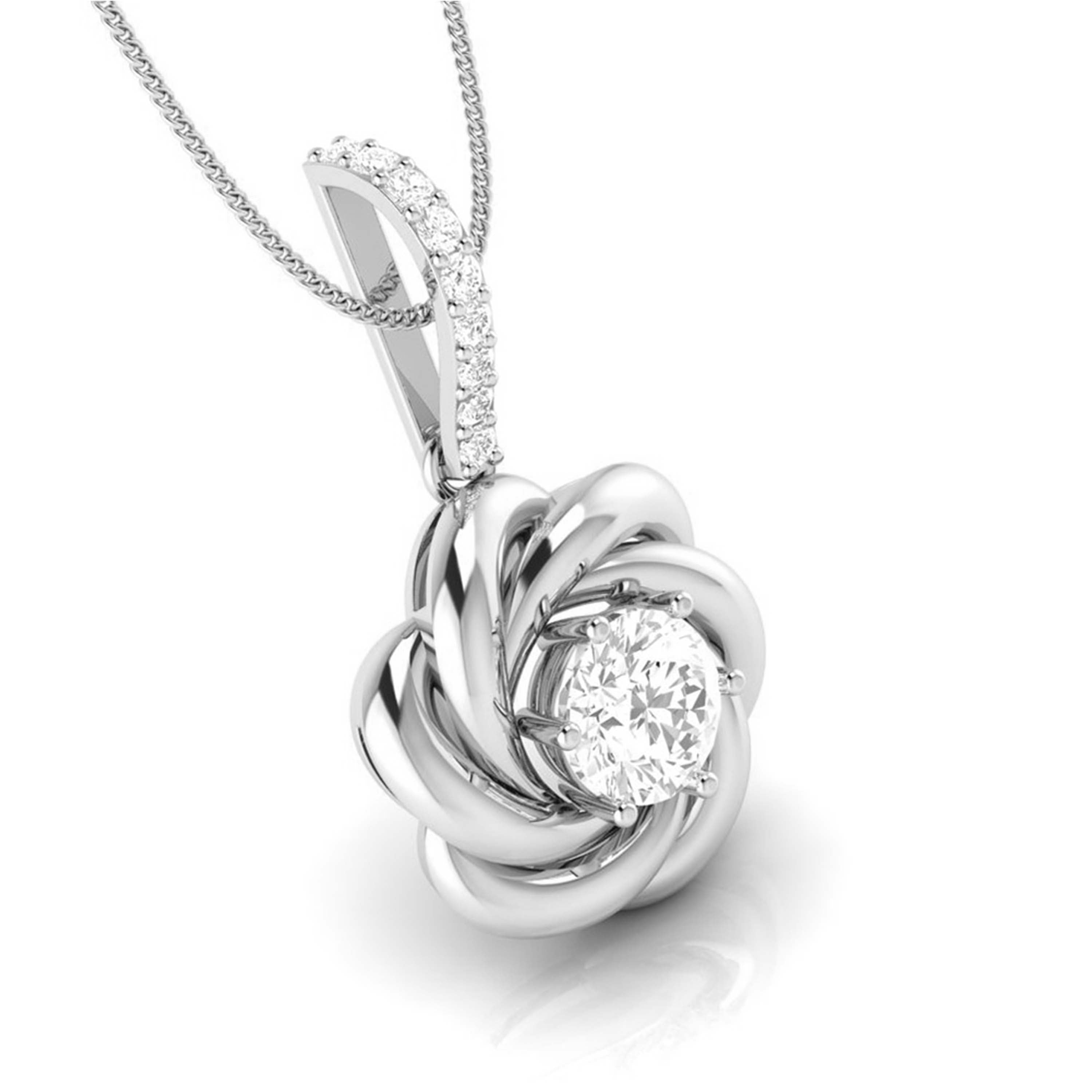 Solitaire Rose Knot Pendant