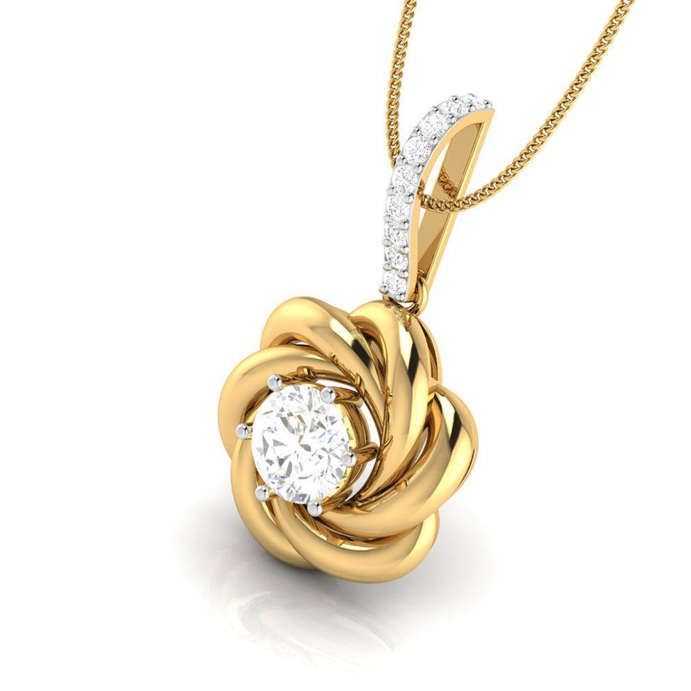 Solitaire Rose Knot Pendant
