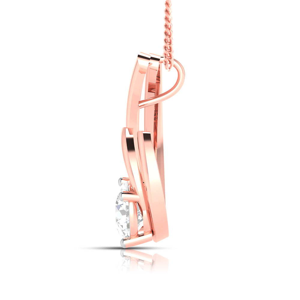 Solitaire Rose Curve Pendant