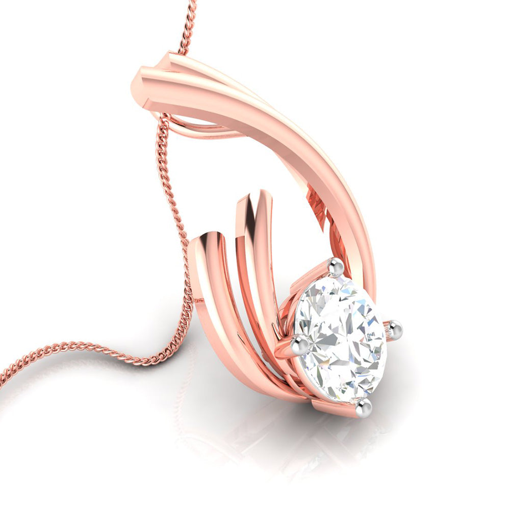 Solitaire Rose Curve Pendant