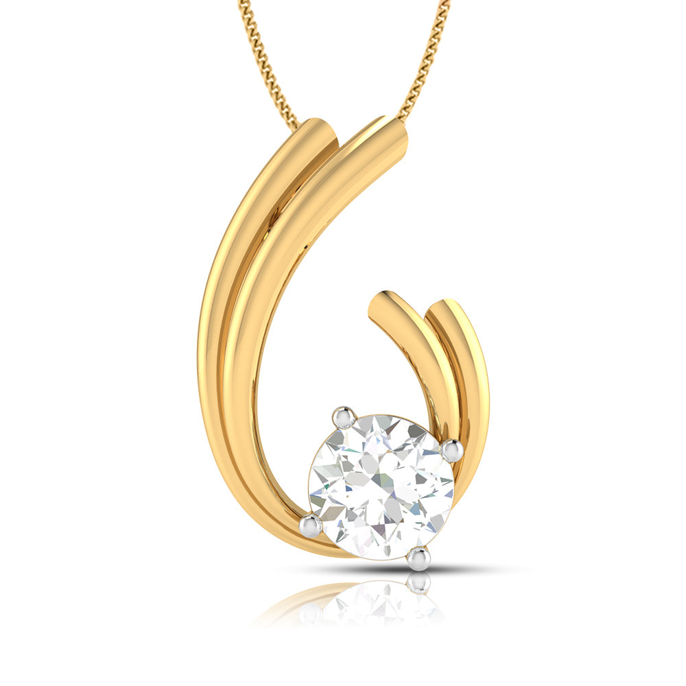 Solitaire Rose Curve Pendant
