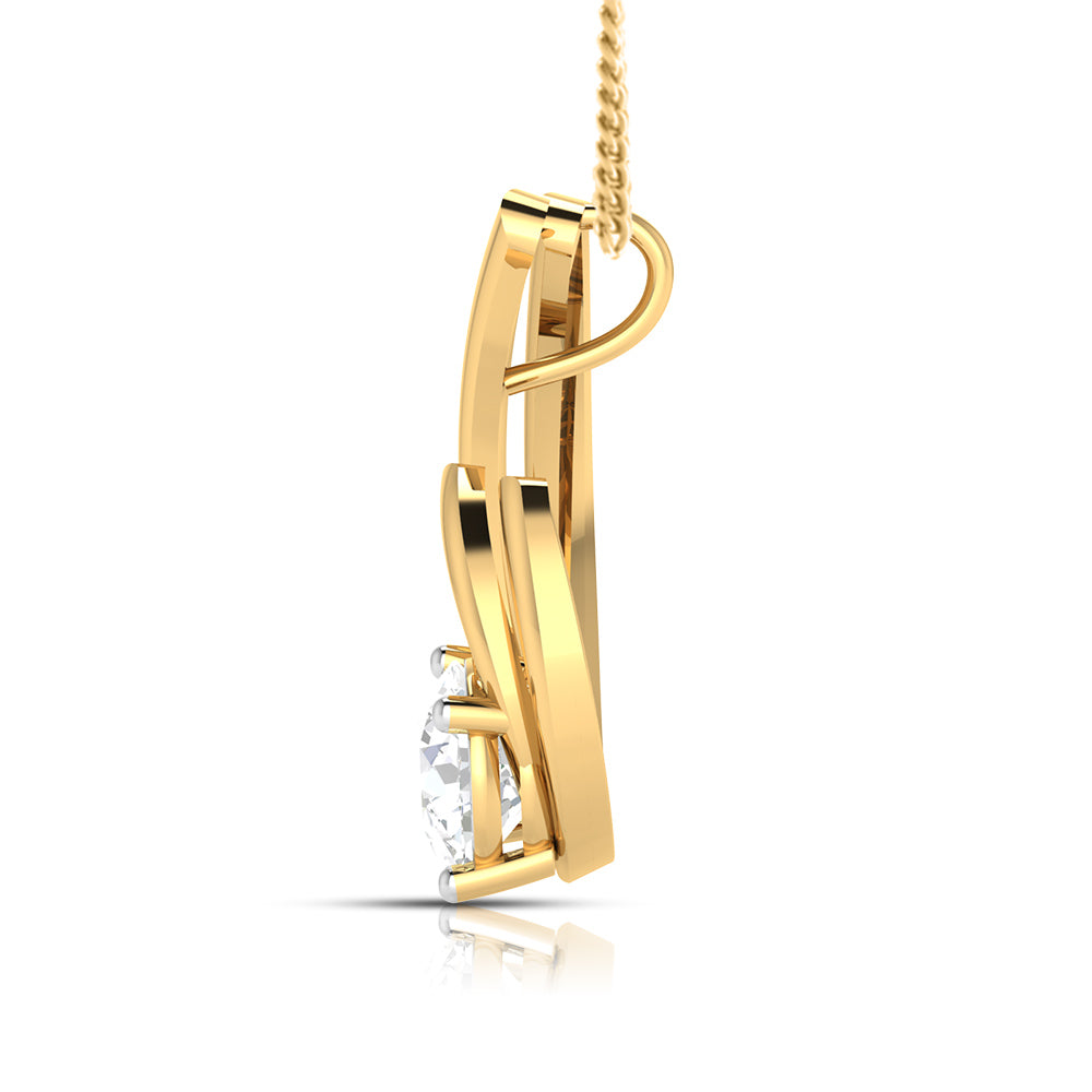 Solitaire Rose Curve Pendant