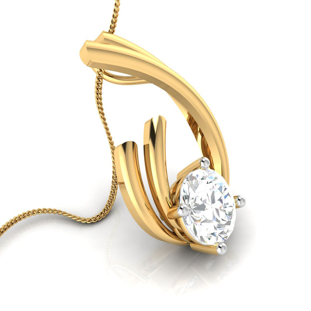 Solitaire Rose Curve Pendant