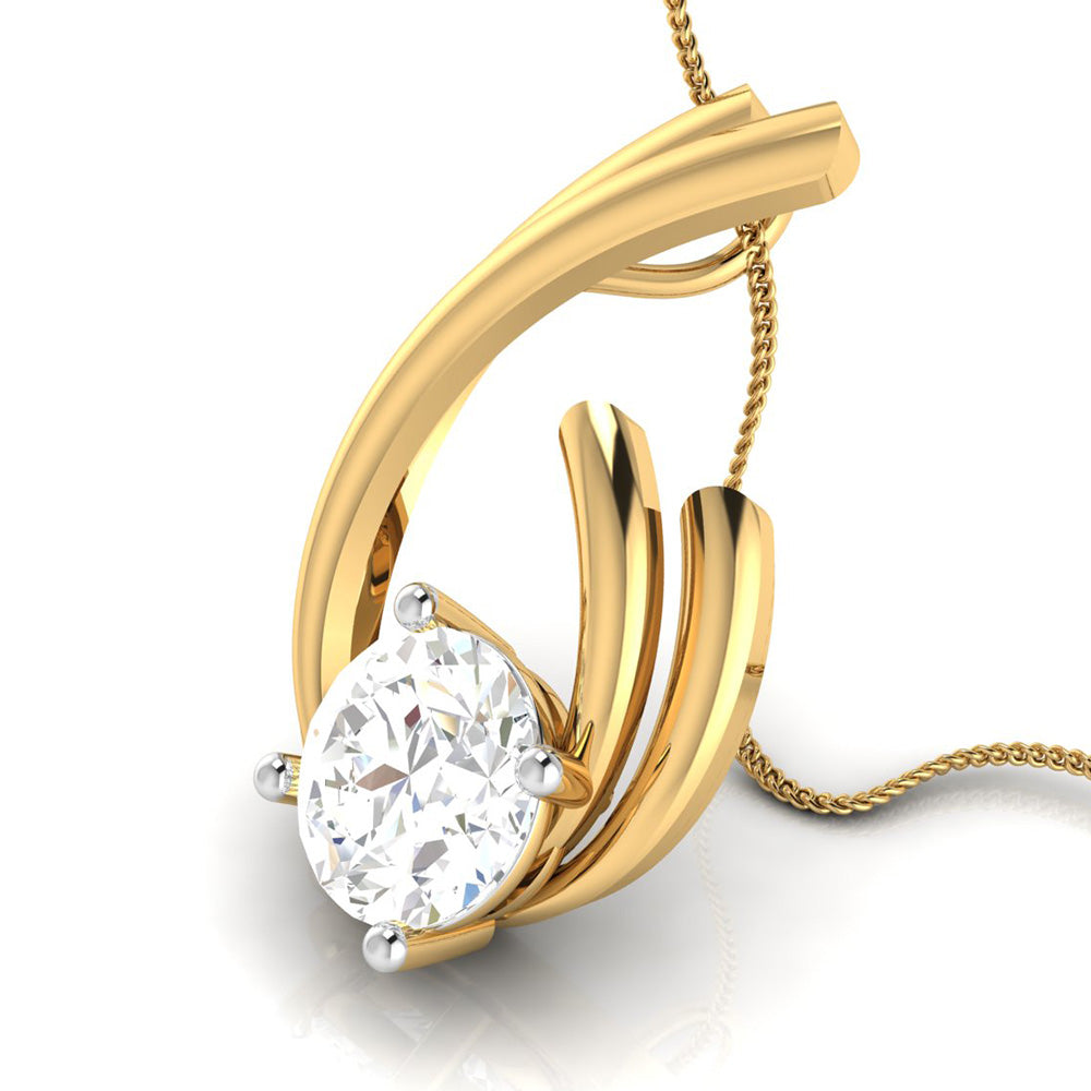 Solitaire Rose Curve Pendant