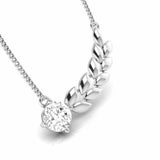 Solitaire Leaf Rose Gold Necklace
