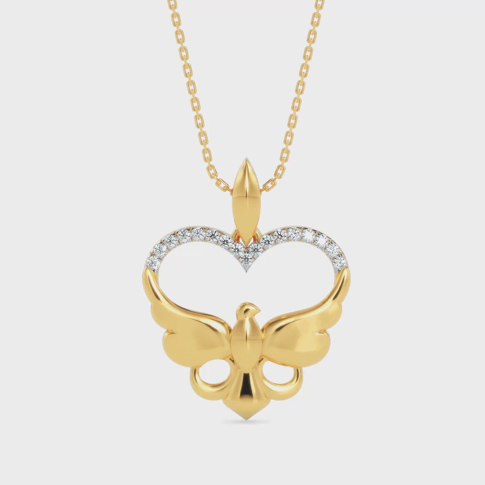Majestic Eagle Heart Pendant