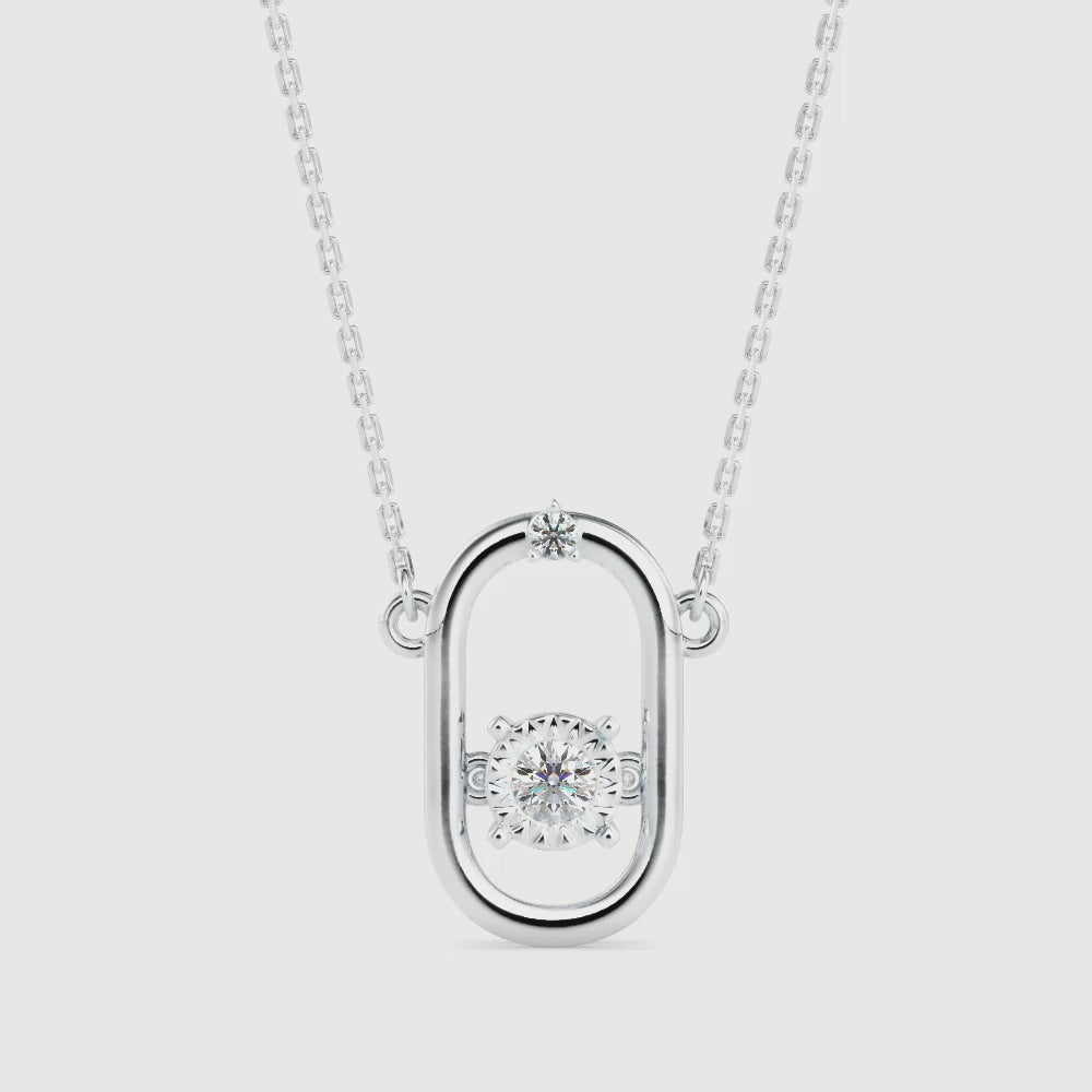 Modern Oval Solitaire Necklace