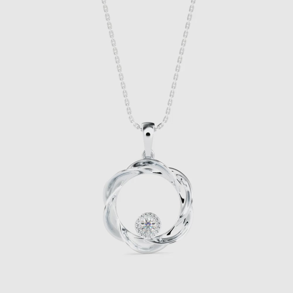 Twisted Halo Diamond Pendant