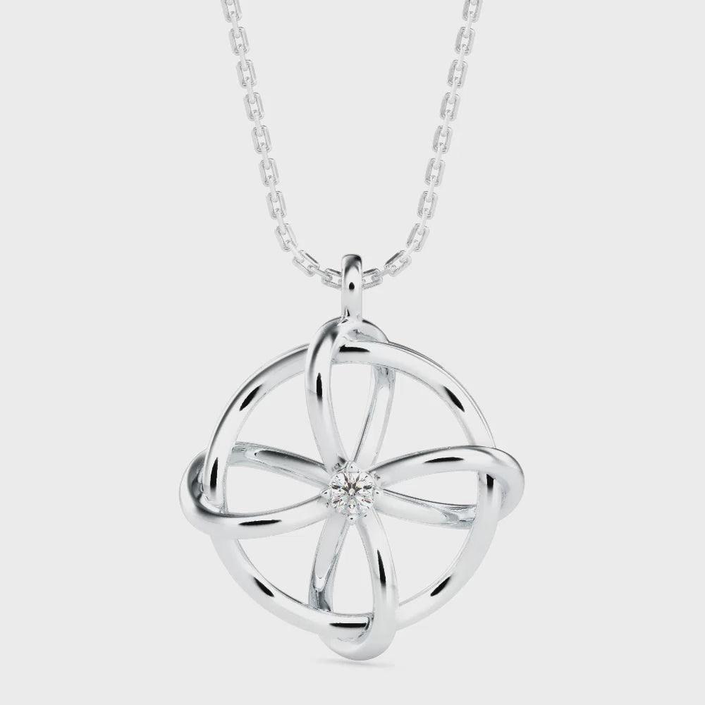 Interwoven Diamond Blossom Pendant
