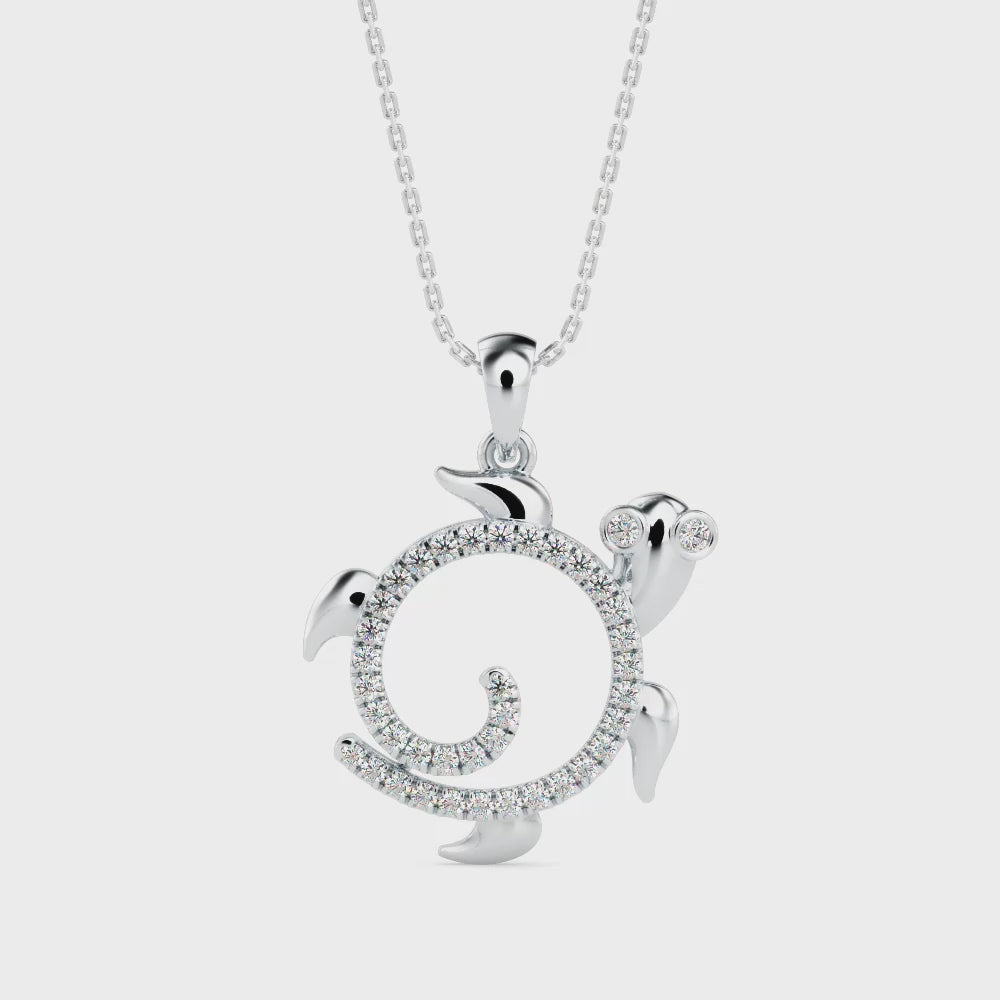 Twirling Turtle Pendant