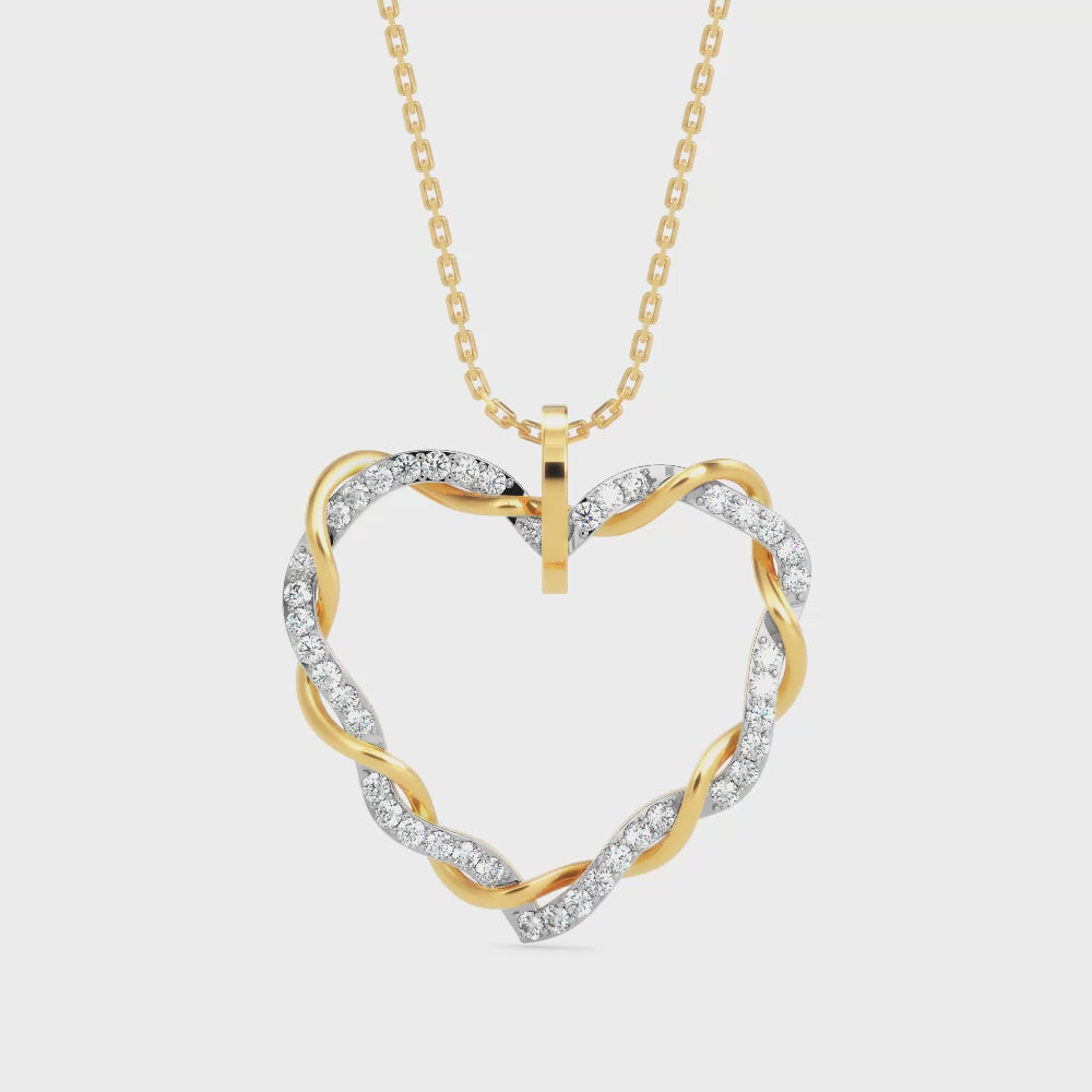 Twisted Heart Diamond Pendant