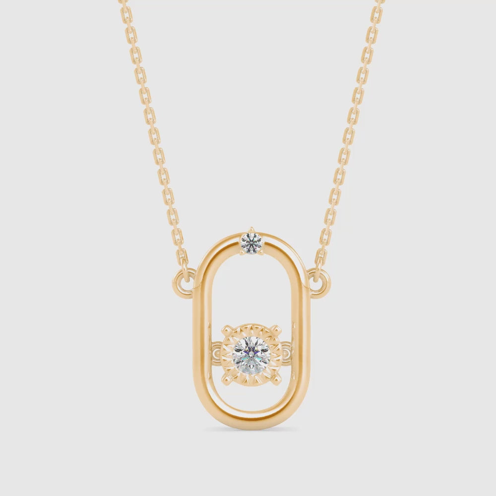 Modern Oval Solitaire Necklace