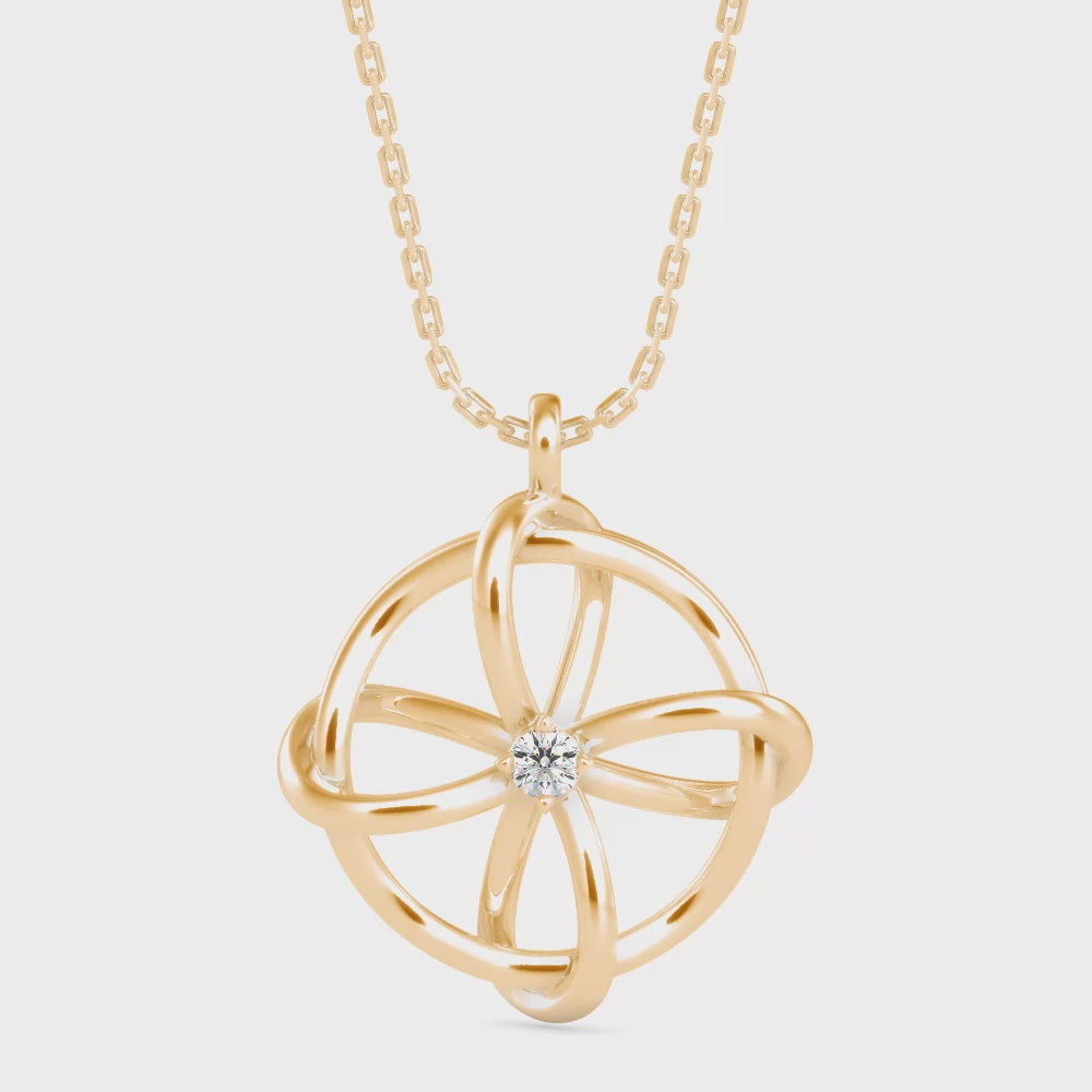 Interwoven Diamond Blossom Pendant