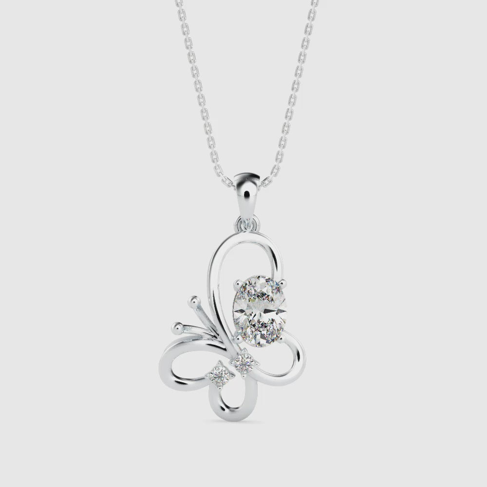 Fluttering Elegance Solitaire Pendant