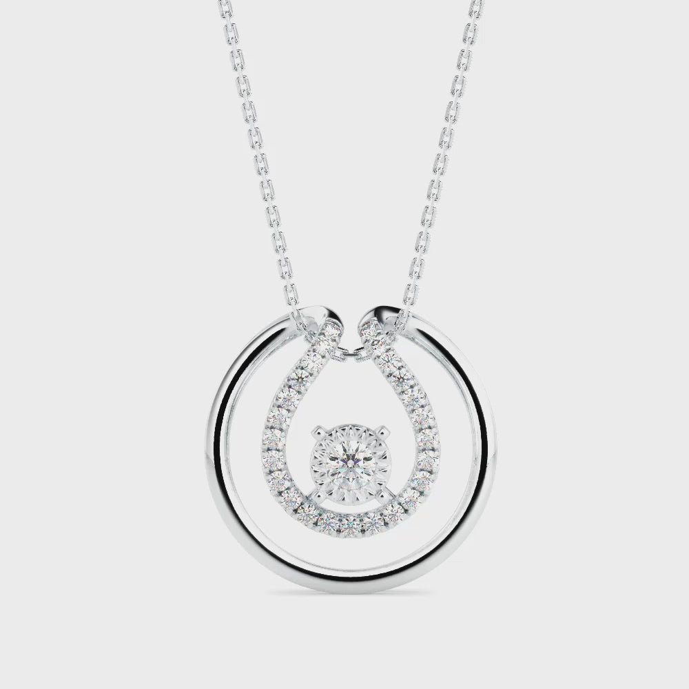 Double Halo Diamond Pendant