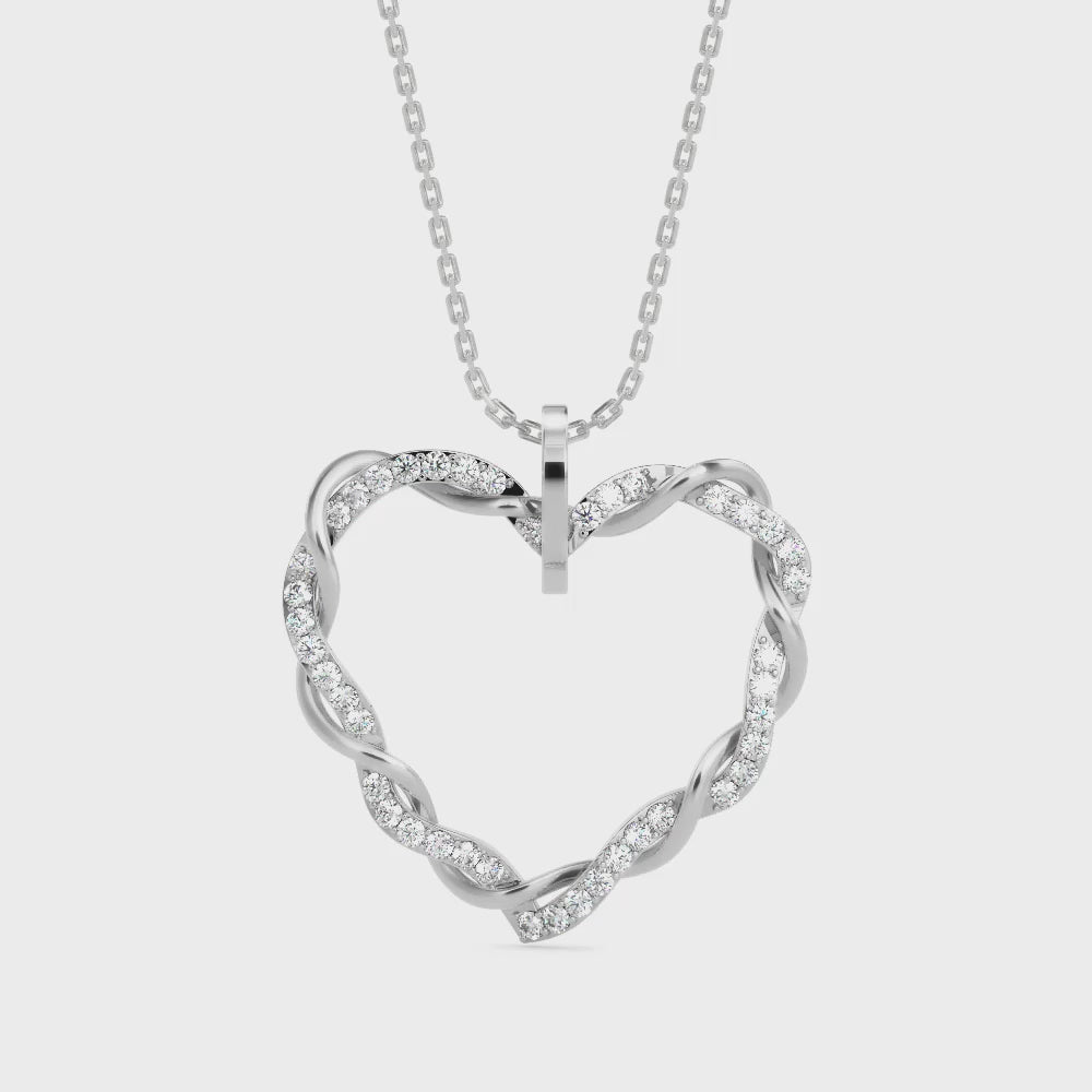 Twisted Heart Diamond Pendant