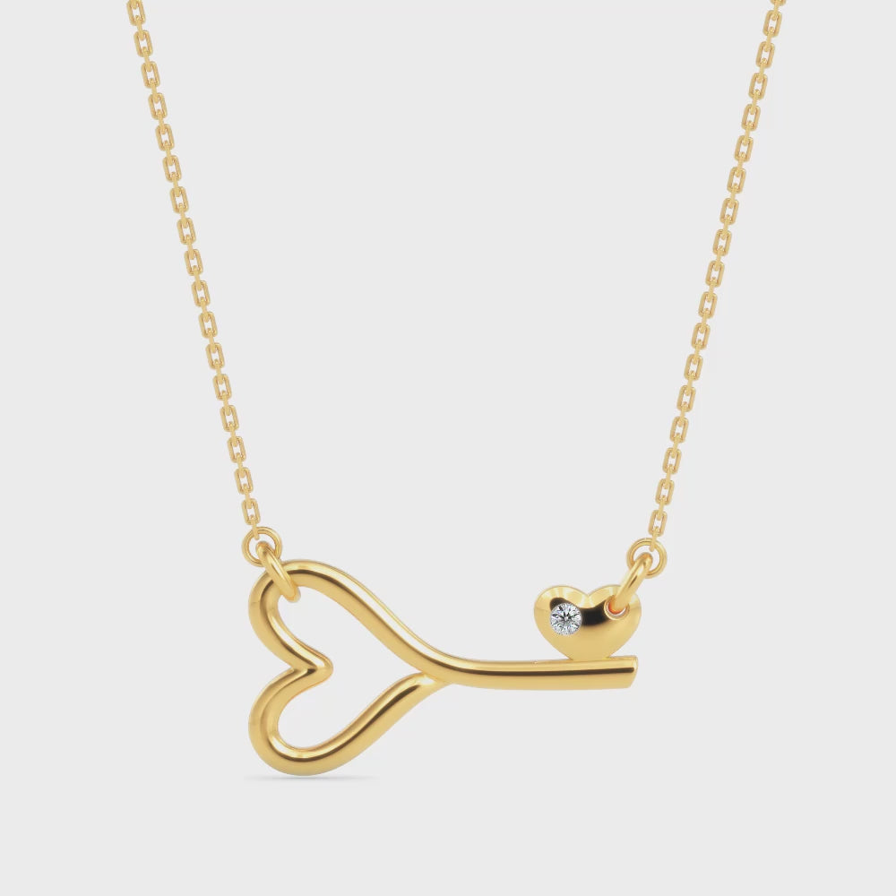 Heartfelt Key Diamond Necklace